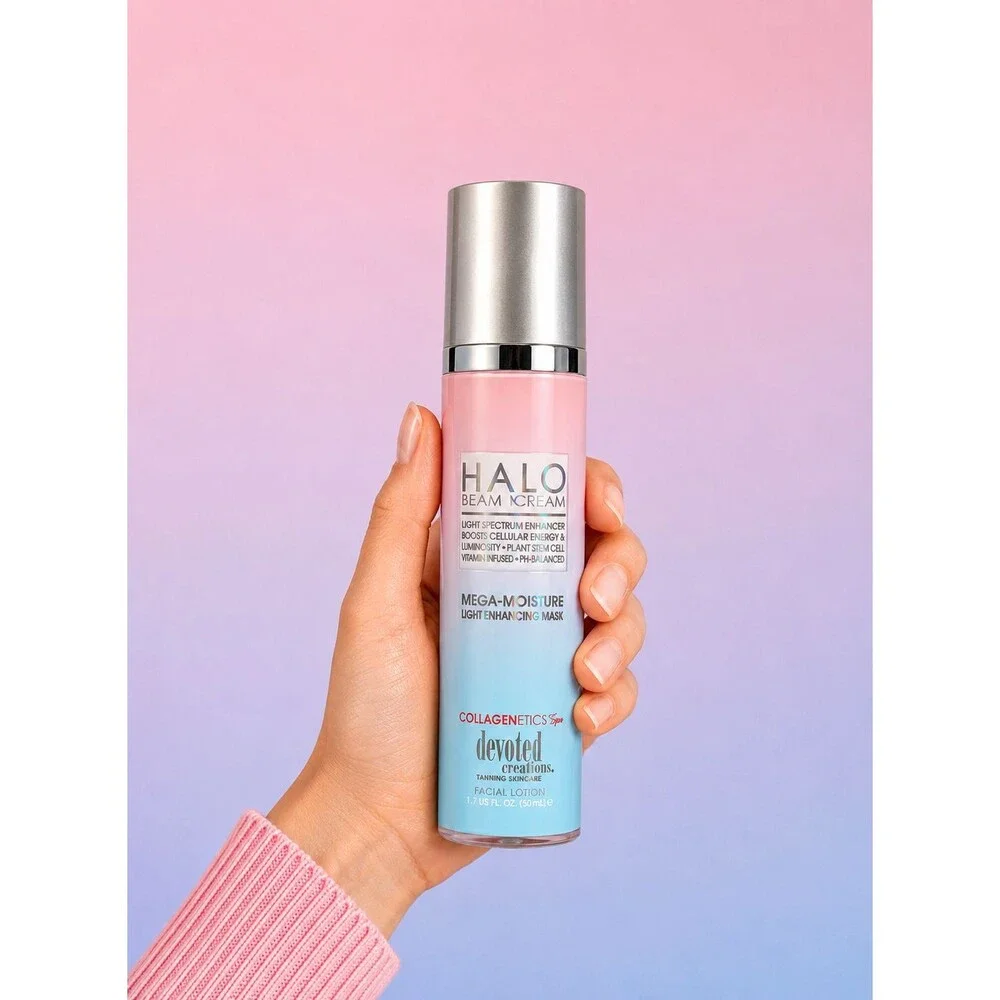 DEVOTED CREATIONS HALO BEAM CREAM MEGA MOISTURE LIGHT ENHANCING MASK NEW